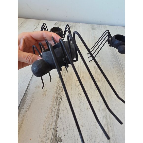 Metal spider candle holder votive Halloween decor set unique - Picture 5 of 14